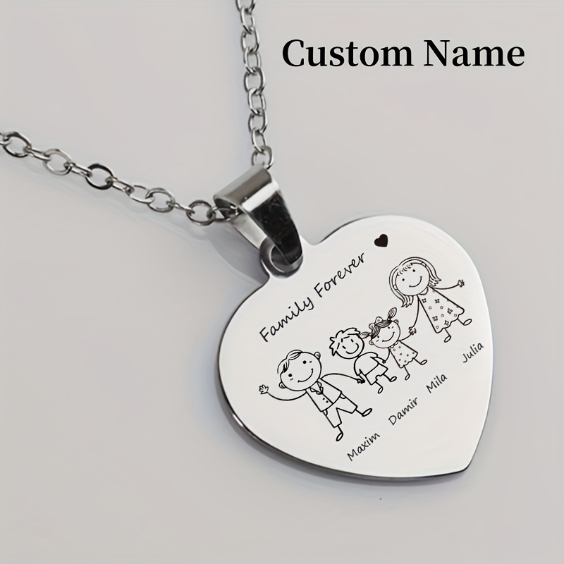 Custom Family Name Pendant Necklace — Personalized Gift